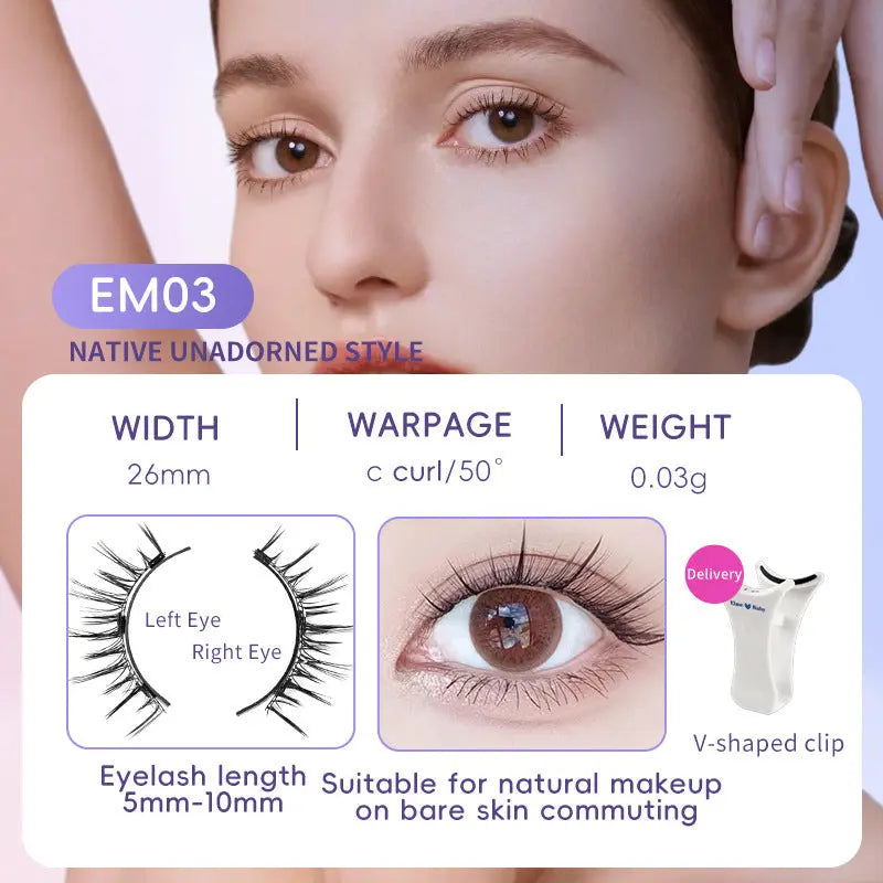 Natural Eyelashes Magnetic Suction False Eyelashes Daily One Pair Mink Hair Super Soft Natural Simulation Easy To Wear trendy-digistore-us