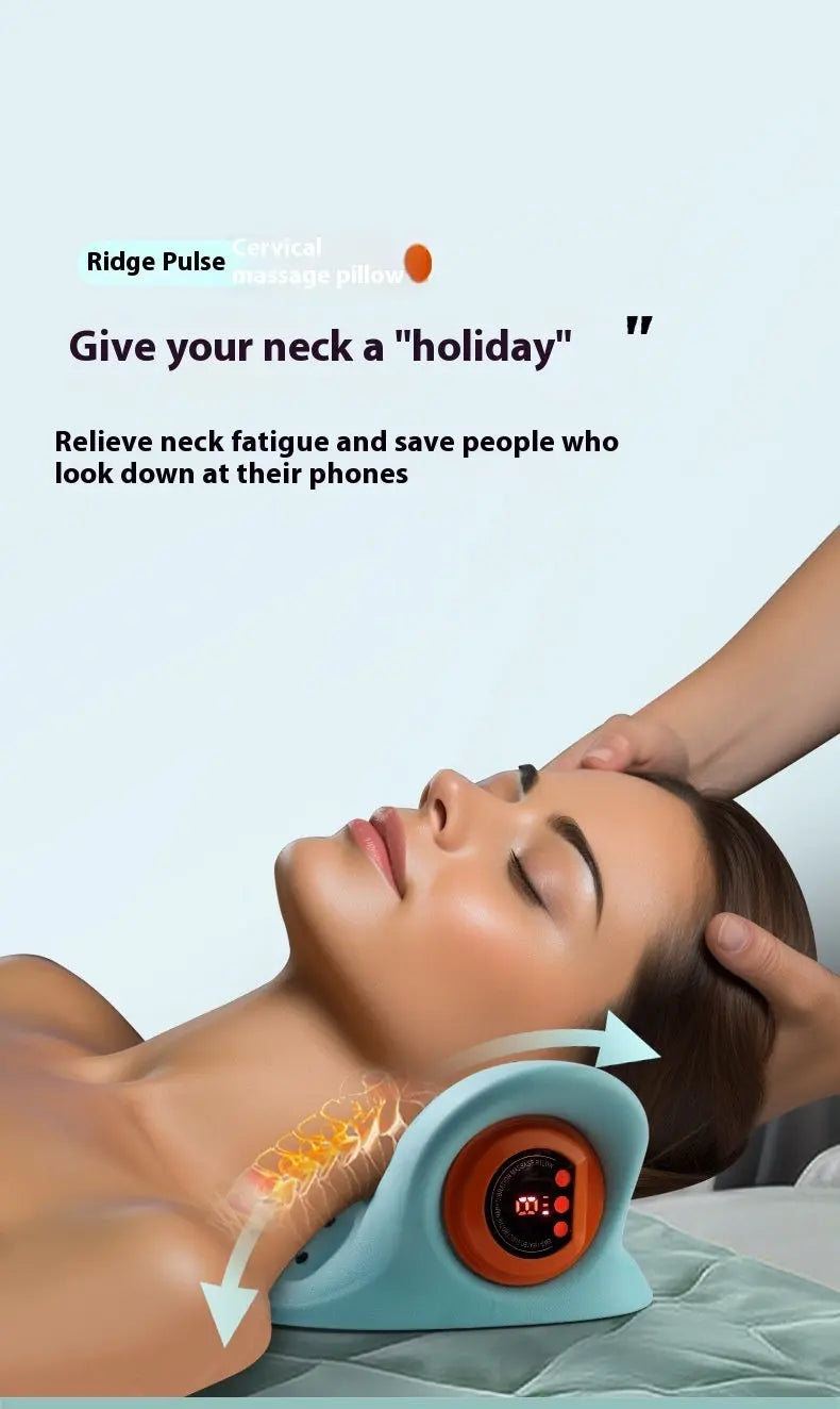 Adorise Neck Massager Cervical Spine Relief Traction Portable Neck Head Acupuncture Point Massage Pillow trendy-digistore-us