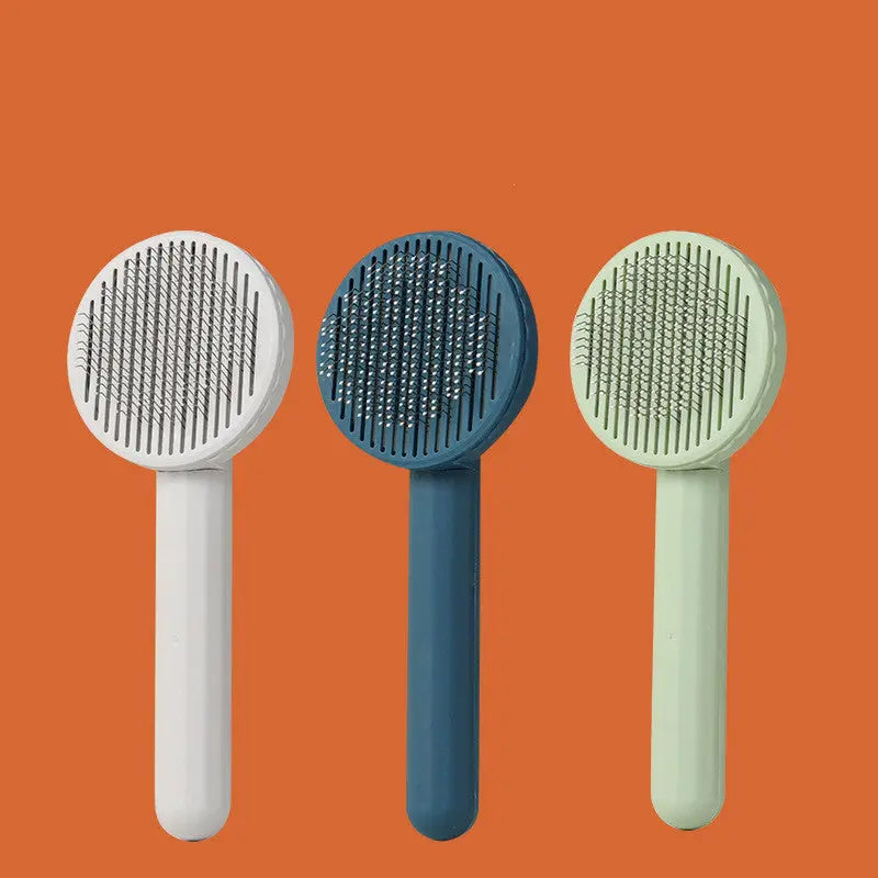Pet Cat Dog Button Self-cleaning Comb Trendy DigiStore USA