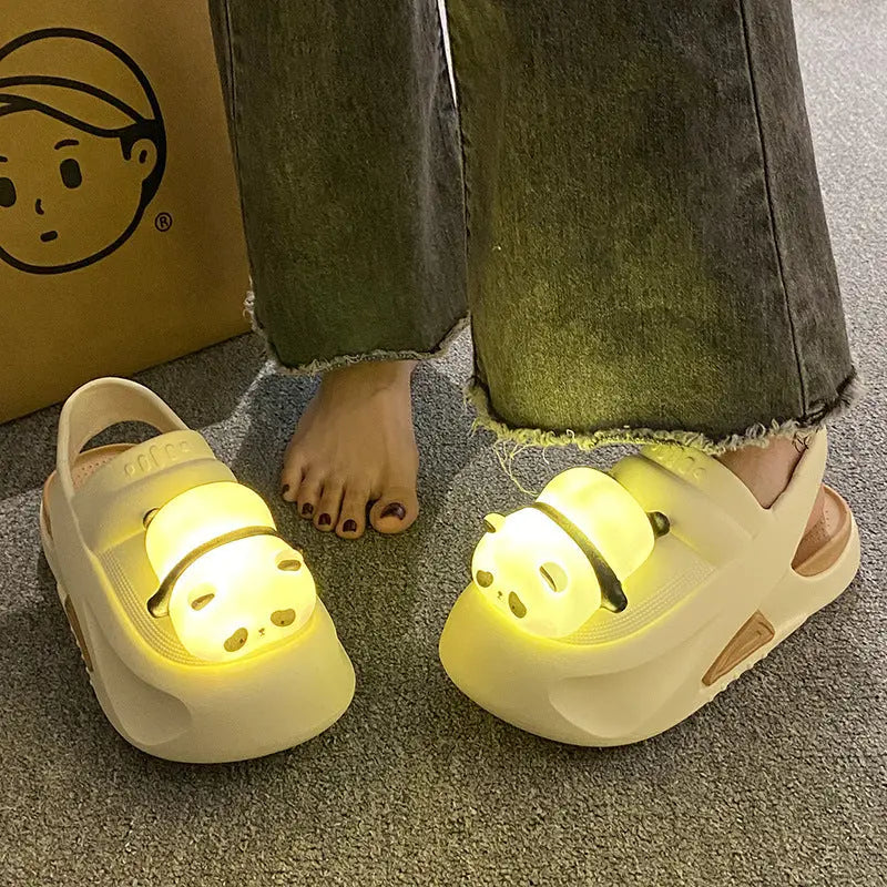 2024 Cute Slipper With Panda Lamp Summer Sandales Femme Light Funny Woman Slippers Shoes Women trendy-digistore-us
