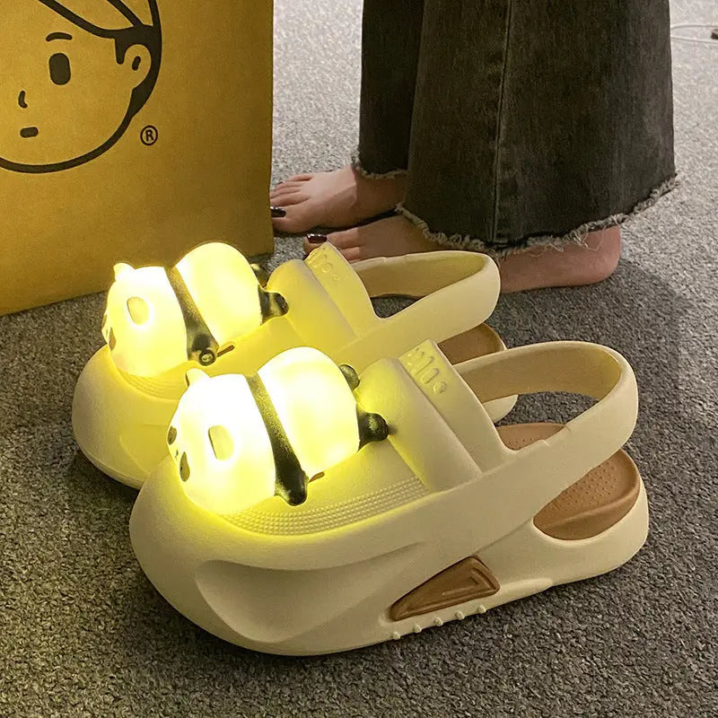 2024 Cute Slipper With Panda Lamp Summer Sandales Femme Light Funny Woman Slippers Shoes Women trendy-digistore-us