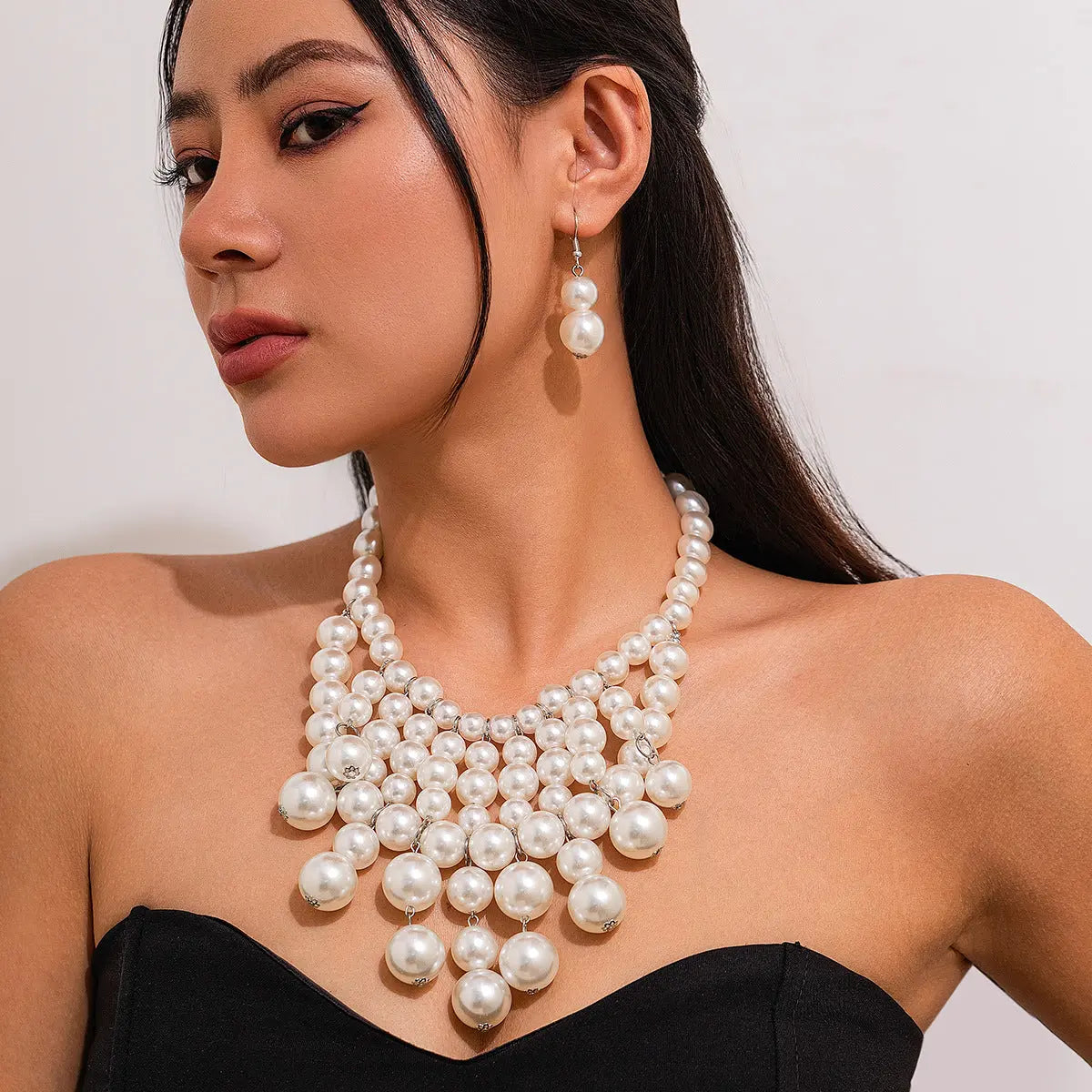 Personalized Pearl Tassel Necklace Set trendy-digistore-us