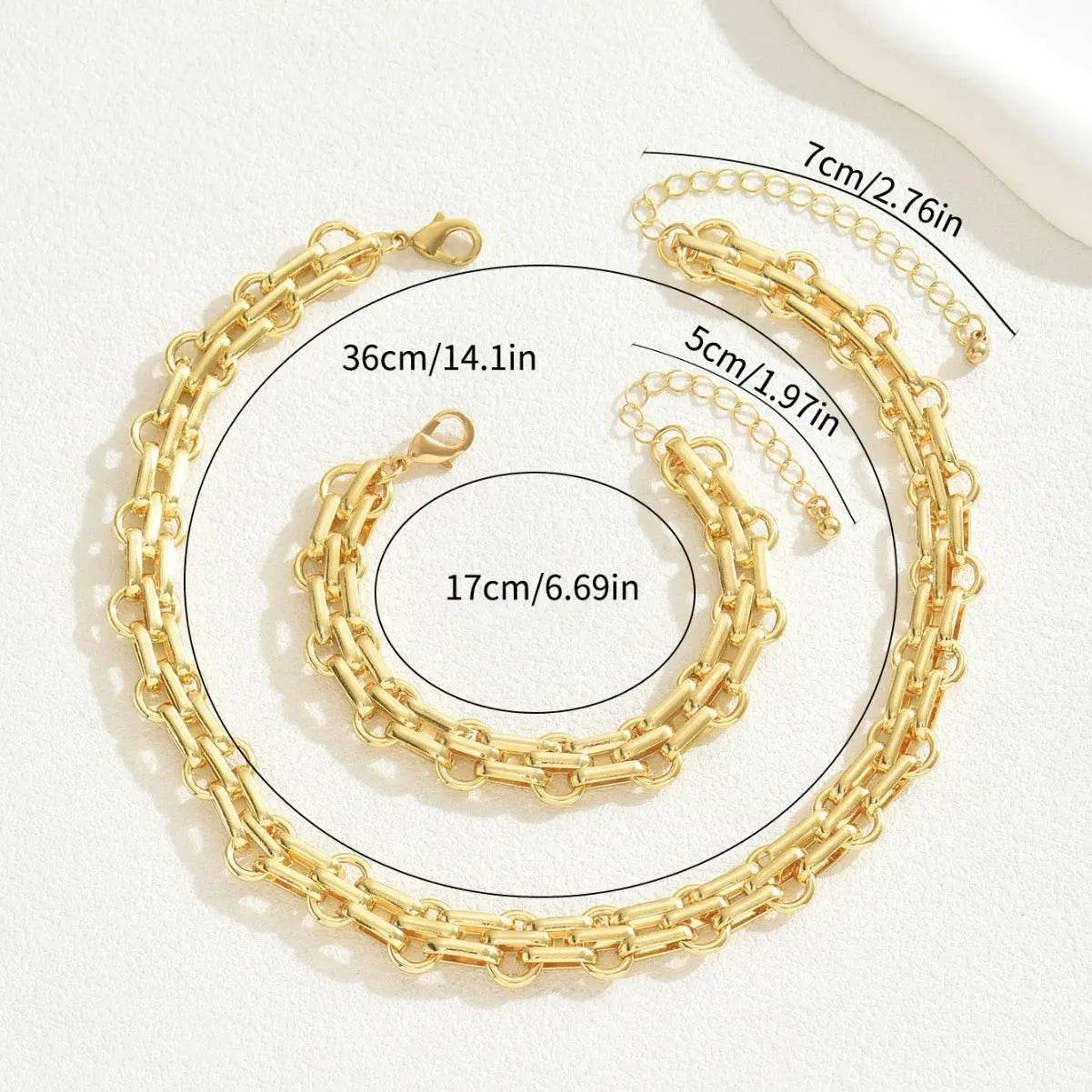 Design Sense Bracelet And Necklace Set Female Niche Exaggerated trendy-digistore-us