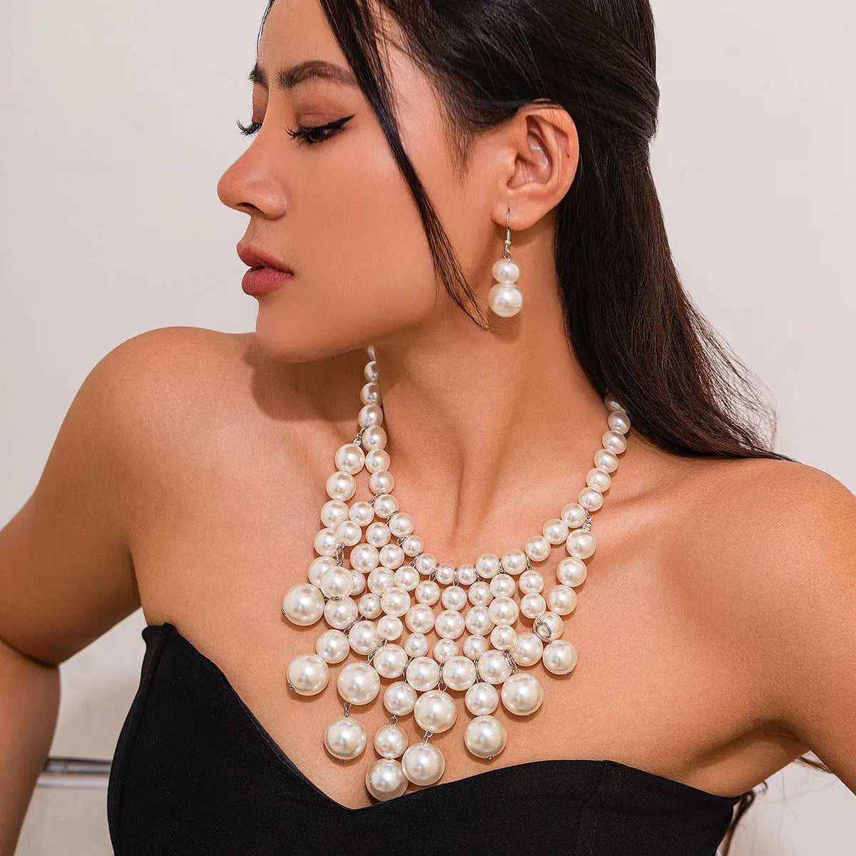 Personalized Pearl Tassel Necklace Set trendy-digistore-us