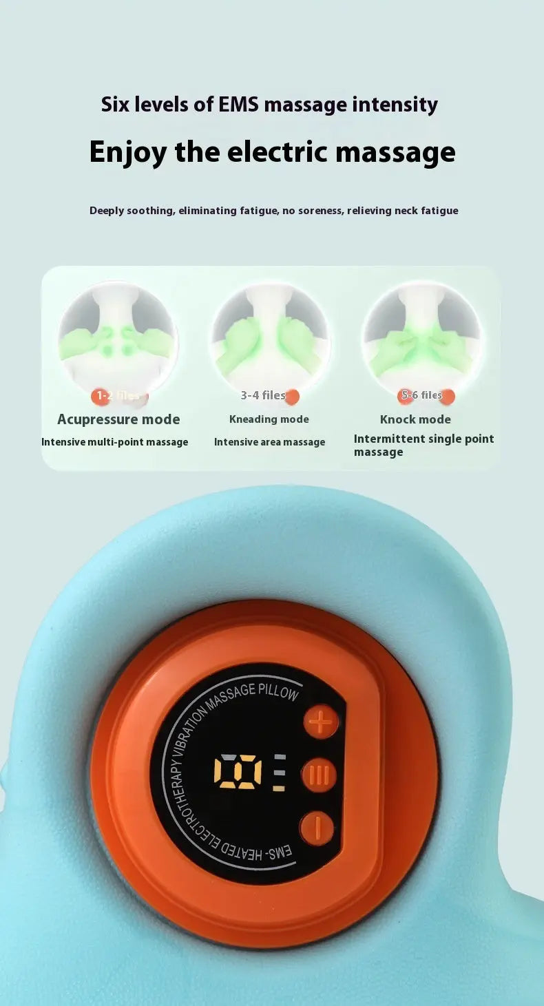 Adorise Neck Massager Cervical Spine Relief Traction Portable Neck Head Acupuncture Point Massage Pillow trendy-digistore-us