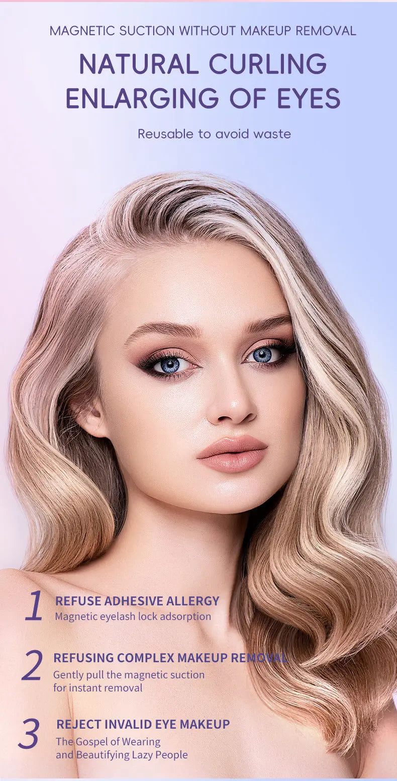 Natural Eyelashes Magnetic Suction False Eyelashes Daily One Pair Mink Hair Super Soft Natural Simulation Easy To Wear trendy-digistore-us