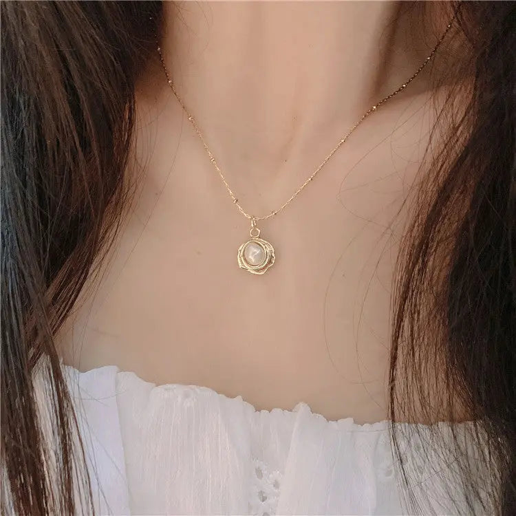 Trendy Temperament Retro Baroque Freshwater Pearl Necklace Titanium Steel Color Preservation