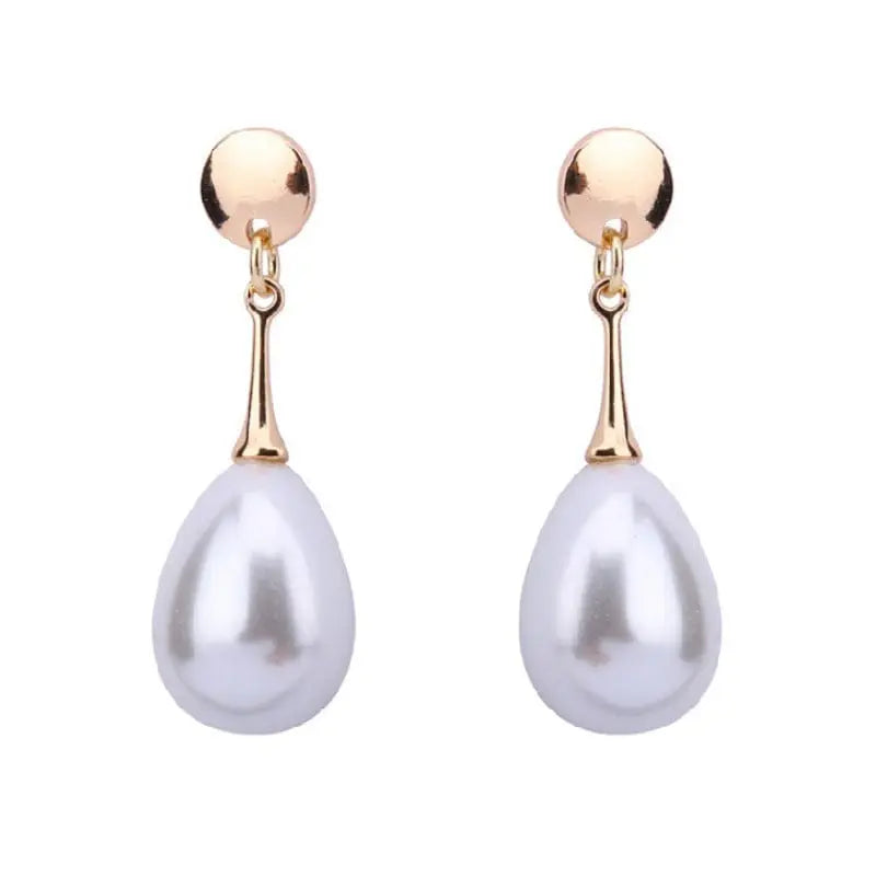 Waterdrop pearl simple personality earrings