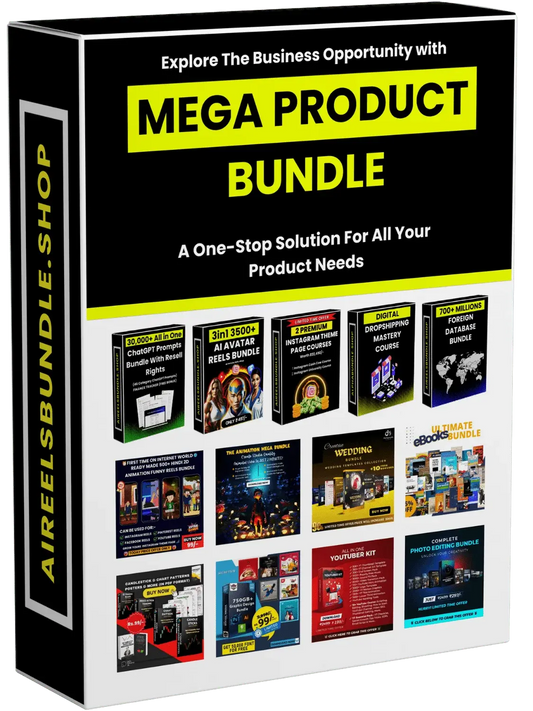 Mega Digital Bundle 1 (To start digital online business or Prmote on social reels on social media) Trendy DigiStore USA