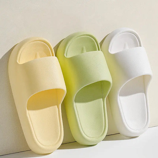 Solid Thick-soled Home Slippers Summer Non-slip Floor Bathroom Slipper For Women Men's House Shoes trendy-digistore-us