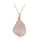 Trendy Natural stone pendant irregular crystal rough necklace