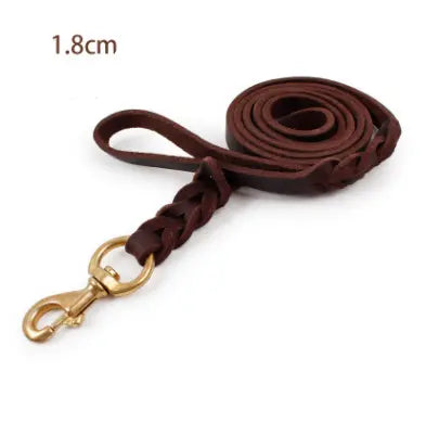 The first layer of leather dog leashes in the large dog chain demu training rope horse dog Golden Retriever dog rope Trendy DigiStore USA