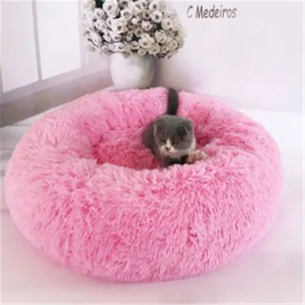 Round Long Hairy Autumn And Winter Nest Pad Cat Mattress Trendy DigiStore USA