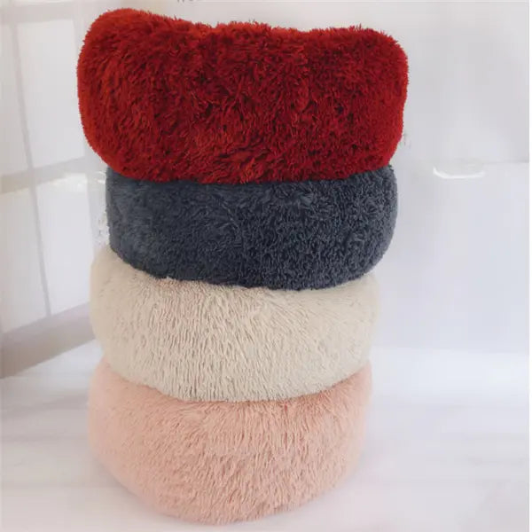 Round Long Hairy Autumn And Winter Nest Pad Cat Mattress Trendy DigiStore USA