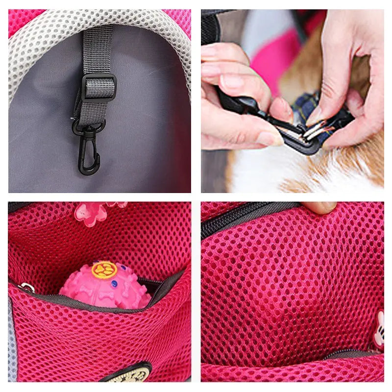 Pet Dog Carrier Bag Carrier For Dogs Backpack Out Double Shoulder Portable Travel Backpack Outdoor Pet Dog Carrier Bag Mesh Trendy DigiStore USA