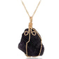 Trendy Natural stone pendant irregular crystal rough necklace