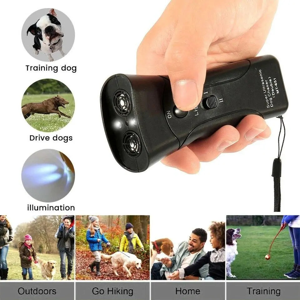 Ultrasonic Anti Dog Barking Trainer LED Light Gentle Chaser Petgentle Sonics Trendy DigiStore USA