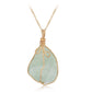 Trendy Natural stone pendant irregular crystal rough necklace