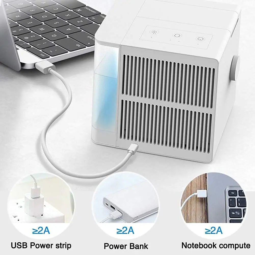 3 In 1 Portable Air Conditioners, Evaporative Air Cooler With USB Charging Trendy DigiStore USA