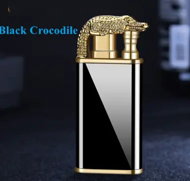 Trendy Blue Flame Lighter Dolphin Double Fire Metal Windproof Lighters