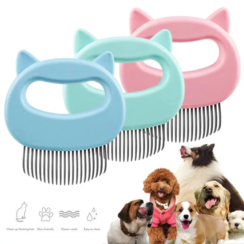 Trendy Pet Cat Dog Massage Brush Shell Shaped Handle Pet Grooming Massage Tool To Remove Loose Hairs Dogs Cats Pet Supplies Trendy DigiStore USA