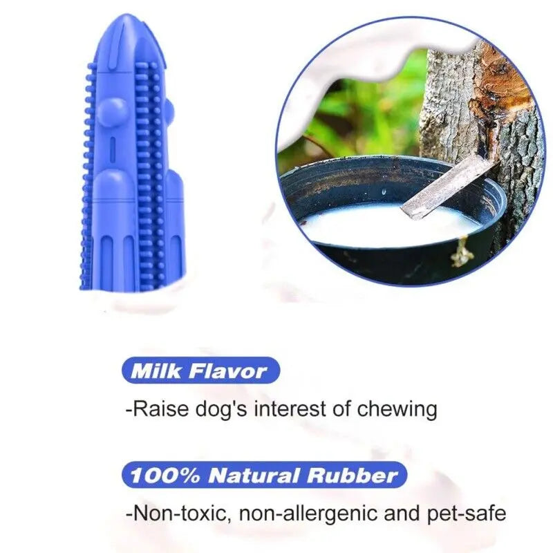 Pet Dog Chew Toy Toothbrush Teeth Cleaning Molar Rubber Squeaky Interactive Dog Toy Food Dispenser Ball Dog Chew Toys Dog Toy Food Dispenser Pet Molar Tooth Cleaning Trendy DigiStore USA