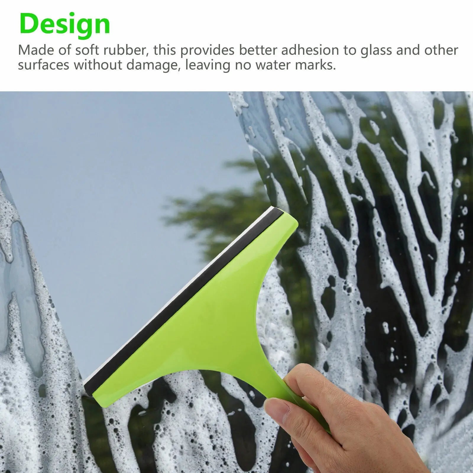 3X Glass Window Wiper Cleaner Squeegee Shower Screen Mirror Home Car Blade Brush Simple Green Car Glass Window Cleaner Wiper Cleaner Household Cleaning Brush Window Cleaning Tools Trendy DigiStore USA