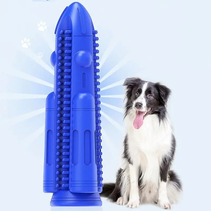 Pet Dog Chew Toy Toothbrush Teeth Cleaning Molar Rubber Squeaky Interactive Dog Toy Food Dispenser Ball Dog Chew Toys Dog Toy Food Dispenser Pet Molar Tooth Cleaning Trendy DigiStore USA