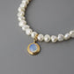 Trendy Round Medal Pearl Necklace Irregular Pearl