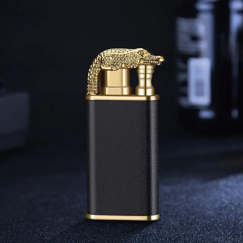 Trendy Blue Flame Lighter Dolphin Double Fire Metal Windproof Lighters