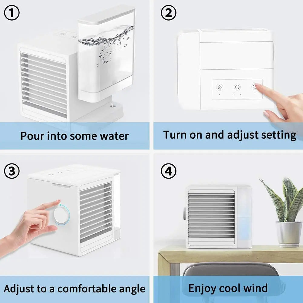 3 In 1 Portable Air Conditioners, Evaporative Air Cooler With USB Charging Trendy DigiStore USA