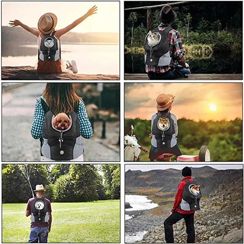 Pet Dog Carrier Bag Carrier For Dogs Backpack Out Double Shoulder Portable Travel Backpack Outdoor Pet Dog Carrier Bag Mesh Trendy DigiStore USA